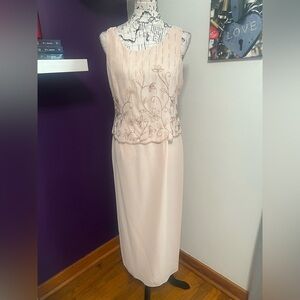 R&M Richards Blush Colored Sleeveless Gown